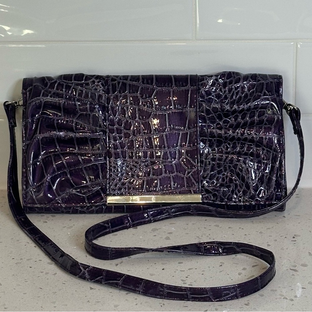 Purple Bandolino Clutch Purse with removable strap | Lavender